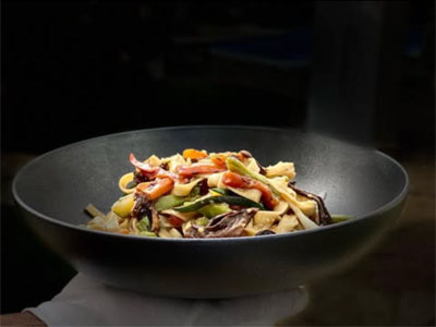 Fettuccini with Vegetables & Porcini Mushrooms