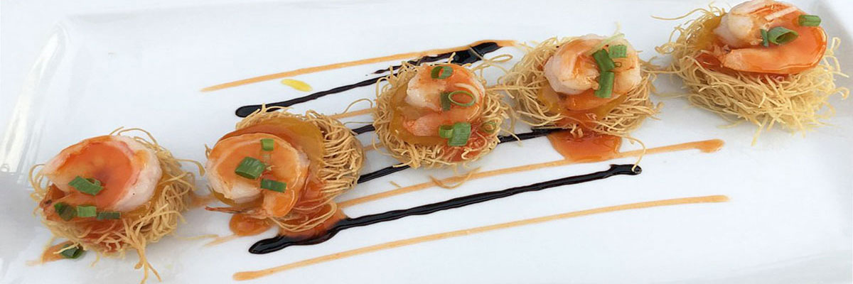 Kataifi with Shrimp & Mango Salsa